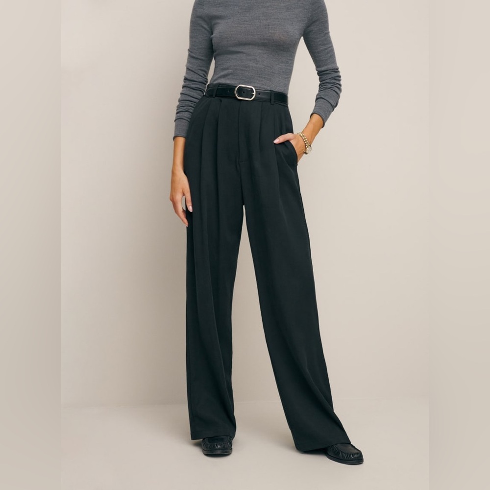 NWT Reformation Petites Mason Pant Black - Picture 1 of 6